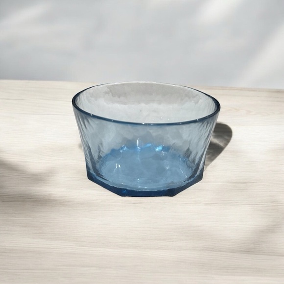 Octagonal Glass Trinket Dish Translucent Blue - Picture 1 of 9